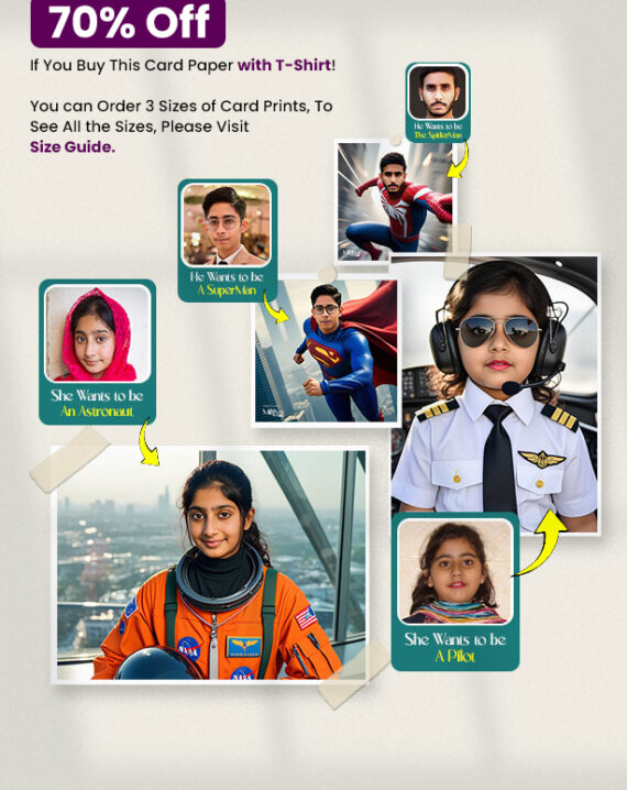 At Milgya Store, we turn your imagination into reality with Customized DTF Printed T-Shirts! 🌟 Whether you want to see yourself as a powerful superhero, a future doctor, astronaut, or anything you dream of, we've got you covered. 📸 How It Works: - Provide Us Your Picture. - We transform your image into your desired superhero or profession. - Your artwork will be printed on premium T-shirts using DTF Printing. - We Deliver it To Your Doorstep. ✅ Why Choose Milgya Store? We offer Washable, water-resistant, and scratch-resistant T-Shirts and Pictures are made uniquely for You! 📲 Visit Our Website: www.milgya.com Contact Us Through WhatsApp: 0335 9869666 Or Click This Link to Chat with Us on WhatSApp: https://wa.me/qr/AKMEOCNQYUHKO1 📱 Follow Us On Social Media: Facebook: https://www.facebook.com/milgyastore/ Instagram: https://www.instagram.com/milgyastore/ Pinterest: https://www.pinterest.com/milgyastore/ Youtube: https://www.youtube.com/@milgyastore/ #MilgyaStore #DreamsToReality #CustomTShirt #DTFPrinting #DTFPrints #DTFPrintingPakistan #CustomDTFPrinting #FutureProfession #PersonalizedGifts #TShirtPrinting #CustomTShirtPrint #DTFDesigns