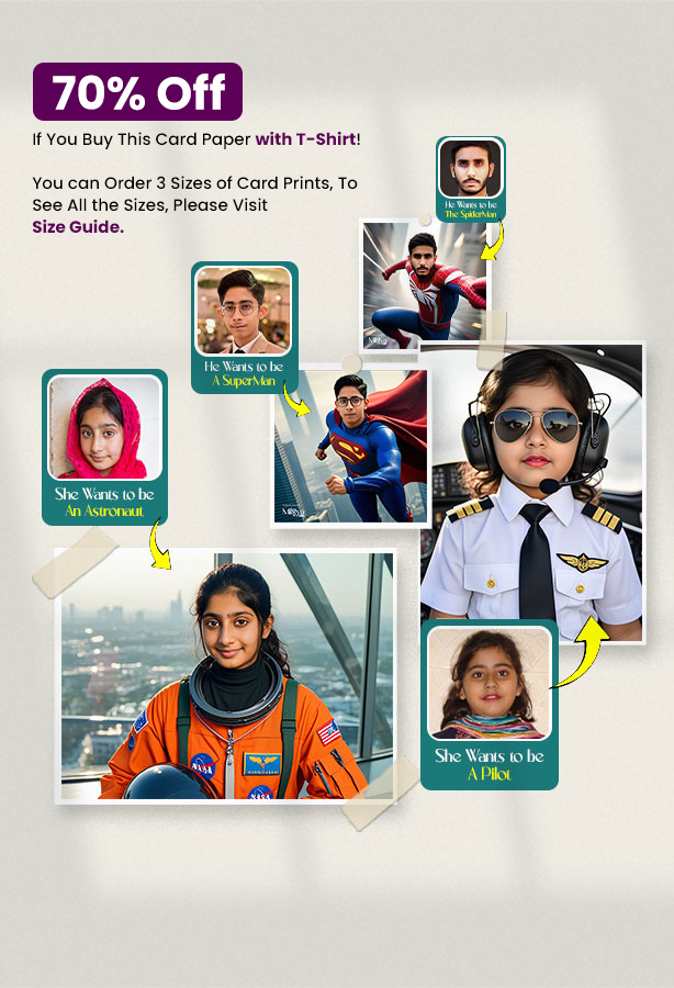 At Milgya Store, we turn your imagination into reality with Customized DTF Printed T-Shirts! 🌟 Whether you want to see yourself as a powerful superhero, a future doctor, astronaut, or anything you dream of, we've got you covered. 📸 How It Works: - Provide Us Your Picture. - We transform your image into your desired superhero or profession. - Your artwork will be printed on premium T-shirts using DTF Printing. - We Deliver it To Your Doorstep. ✅ Why Choose Milgya Store? We offer Washable, water-resistant, and scratch-resistant T-Shirts and Pictures are made uniquely for You! 📲 Visit Our Website: www.milgya.com Contact Us Through WhatsApp: 0335 9869666 Or Click This Link to Chat with Us on WhatSApp: https://wa.me/qr/AKMEOCNQYUHKO1 📱 Follow Us On Social Media: Facebook: https://www.facebook.com/milgyastore/ Instagram: https://www.instagram.com/milgyastore/ Pinterest: https://www.pinterest.com/milgyastore/ Youtube: https://www.youtube.com/@milgyastore/ #MilgyaStore #DreamsToReality #CustomTShirt #DTFPrinting #DTFPrints #DTFPrintingPakistan #CustomDTFPrinting #FutureProfession #PersonalizedGifts #TShirtPrinting #CustomTShirtPrint #DTFDesigns