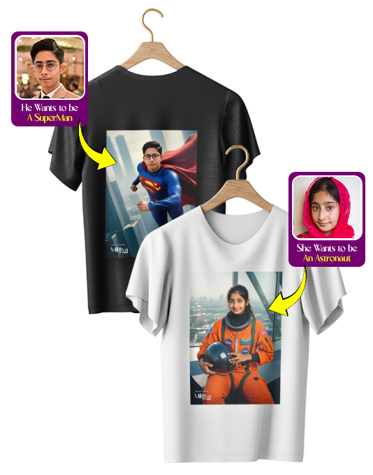 At Milgya Store, we turn your imagination into reality with Customized DTF Printed T-Shirts! 🌟 Whether you want to see yourself as a powerful superhero, a future doctor, astronaut, or anything you dream of, we've got you covered. 📸 How It Works: - Provide Us Your Picture. - We transform your image into your desired superhero or profession. - Your artwork will be printed on premium T-shirts using DTF Printing. - We Deliver it To Your Doorstep. ✅ Why Choose Milgya Store? We offer Washable, water-resistant, and scratch-resistant T-Shirts and Pictures are made uniquely for You! 📲 Visit Our Website: www.milgya.com Contact Us Through WhatsApp: 0335 9869666 Or Click This Link to Chat with Us on WhatSApp: https://wa.me/qr/AKMEOCNQYUHKO1 📱 Follow Us On Social Media: Facebook: https://www.facebook.com/milgyastore/ Instagram: https://www.instagram.com/milgyastore/ Pinterest: https://www.pinterest.com/milgyastore/ Youtube: https://www.youtube.com/@milgyastore/ #MilgyaStore #DreamsToReality #CustomTShirt #DTFPrinting #DTFPrints #DTFPrintingPakistan #CustomDTFPrinting #FutureProfession #PersonalizedGifts #TShirtPrinting #CustomTShirtPrint #DTFDesigns