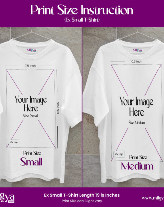 T-Shirt Size Chart for Custom T-Shirts – Milgya Store | Custom Photo Design | Customized T-shirt in Pakistan