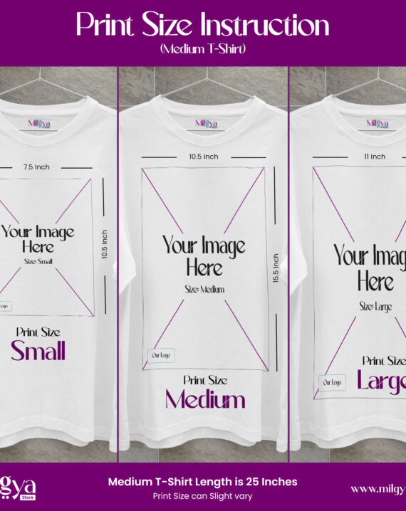 T-Shirt Size Chart for Custom T-Shirts – Milgya Store | Custom Photo Design | Customized T-shirt in Pakistan