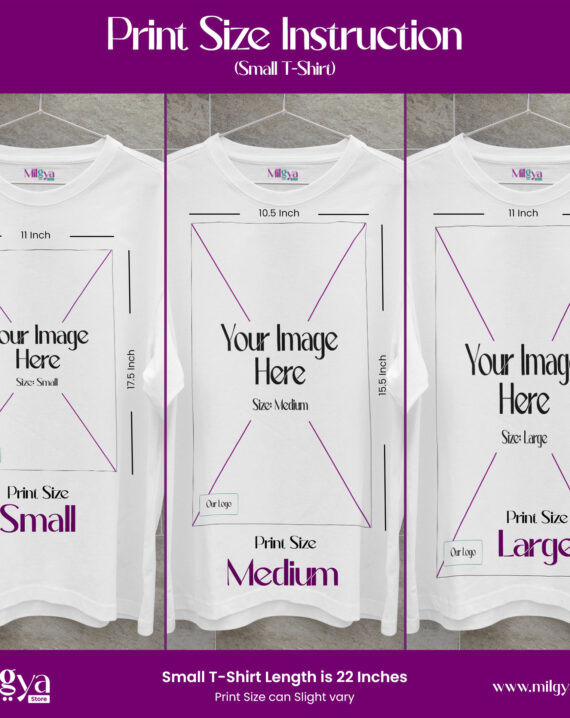 T-Shirt Size Chart for Custom T-Shirts – Milgya Store | Custom Photo Design | Customized T-shirt in Pakistan